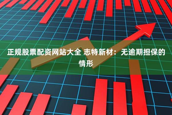 正规股票配资网站大全 志特新材：无逾期担保的情形